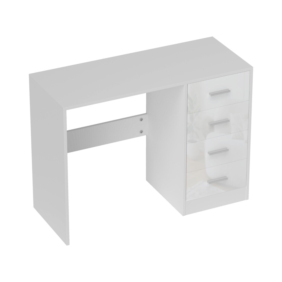 Home Office Computer Desk with Drawers White High Gloss Finish Multi-purpose Dressing & Workstation Durable and Modern Design-image-OPC-PMFRJFM-NEW