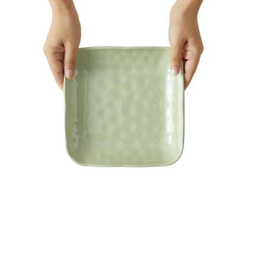 Nordic Style Solid Color Ceramic Tableware - 7.5 Inch Square Plate - Green - Household Ceramic Set