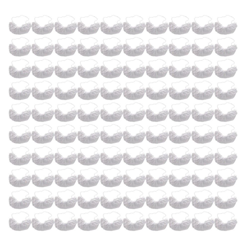 Unisex White Nylon Bartschutz 100Er Pack - Elastisch, Atmungsaktiv, Latexfrei