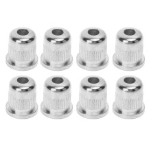 (Silver) 8PCS Guitar String Ferrule Alloy Bass Through Body Buckle Silver