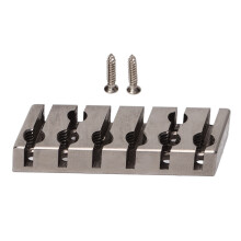 42mm 6-String Locking Nut Silver Metal for Headless Electric Guitar