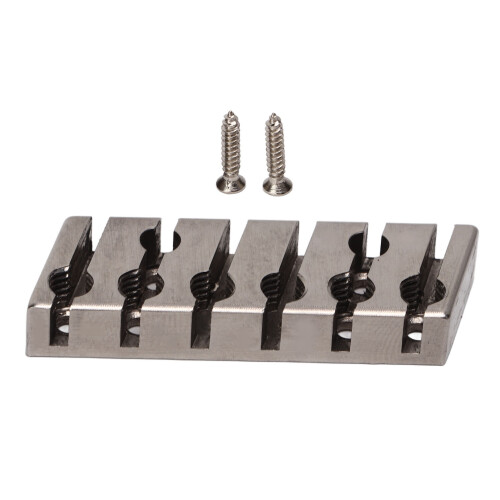 42mm 6-String Locking Nut Silver Metal for Headless Electric Guitar