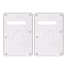 (White) 2Pcs PVC Backplate Cover for Electric Guitar Replacement White