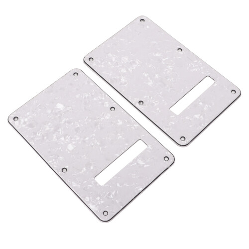 (White) 2Pcs PVC Backplate Cover for Electric Guitar Replacement White 1