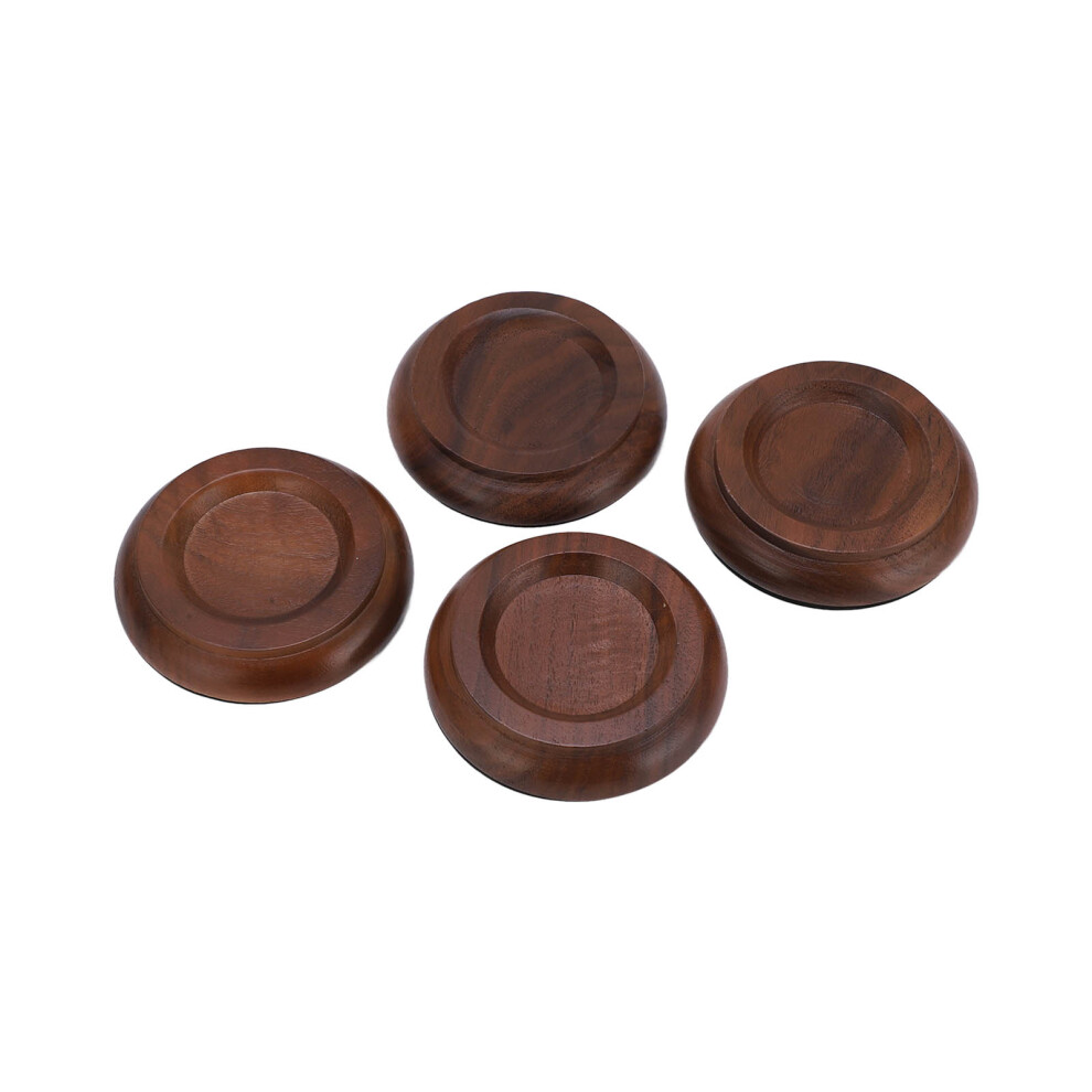 4Pcs Piano Caster Cup Black Walnut Coaster Non-Slip Floor Protector 585383794536
