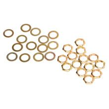 (Gold) G3/8 Female Thread Nut Kit Instrument Jack Electric Guitar Bass Black