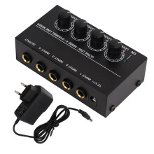 4 Channel Low Noise Mono Audio Mixer 1/4in TS 100-240VAC