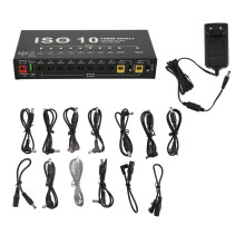 (EU Plug 100‑240V) 10-Output Guitar Pedal Power Supply 2 Voltage EU Plug
