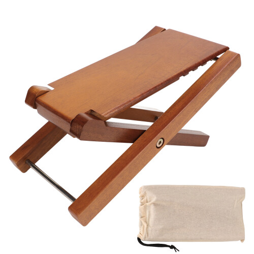 (Ashtree Wood) Adjustable Wood Guitar Foot Rest Foldable Beech