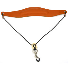 (Orange) Saxophone Strap Cotton Artificial Leather Adjustable Shoulder Orange