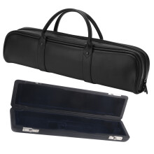 16-Hole Flute Case Artificial Leather Black Musical Instrument