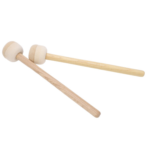 2Pcs Drum Mallet Felt Head Wooden Handle Non-Slip Set 1
