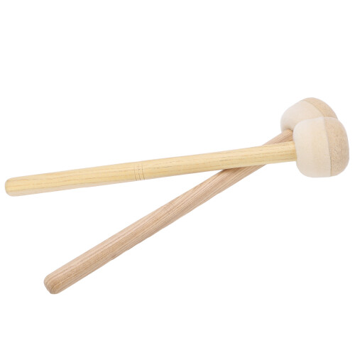 2Pcs Drum Mallet Felt Head Wooden Handle Non-Slip Set 2