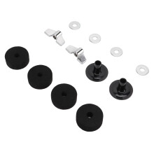 (Black) 12Pcs Cymbal Replacement Felts Sleeves 4cm Hi Hat Clutch Cup Wing Nuts