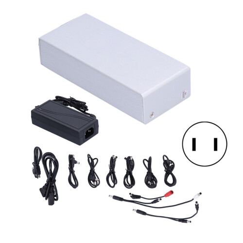 (Silver US Plug) Guitar Effect Pedal Power Supply Single Voltage Low Noise 2