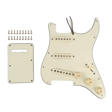 (White) Guitar Pickguard Scratch Plate with Rear Cover Black