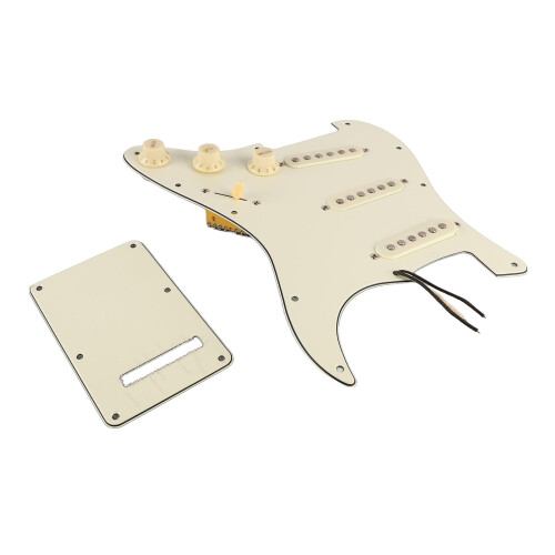 (White) Guitar Pickguard Scratch Plate with Rear Cover Black 2