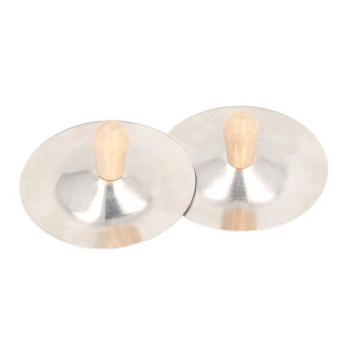 2PCS Finger Cymbals Belly Dance Hand Percussion with Wood Handle