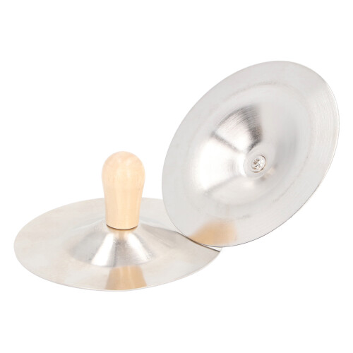 2PCS Finger Cymbals Belly Dance Hand Percussion with Wood Handle 1