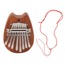 (XA67 Cat Head) Mini Kalimba 8 Keys Clear Sound Portable Thumb Piano Heart Shape