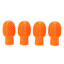 (Orange) 4PCS Drumstick Silent Practice Tip Silicone Stretchable Grey