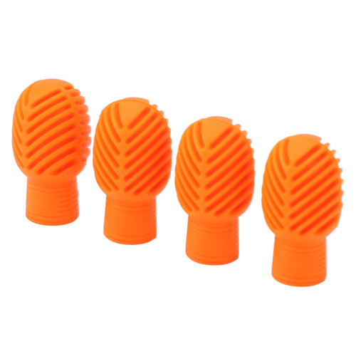 (Orange) 4PCS Drumstick Silent Practice Tip Silicone Stretchable Grey 1