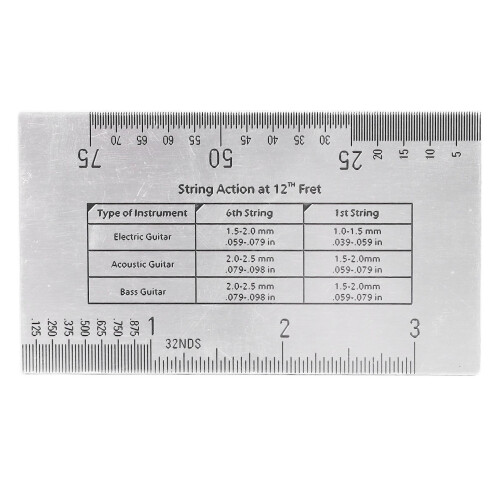 String Action Gauge Stainless Steel Guitar String Height Ruler 1