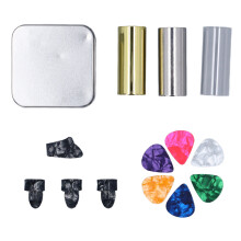 Guitar Slide Set Stainless Steel Acrylic Brass Thumb Picks