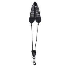 (TS‑10 Black White Embroidery) Embroidery Saxophone Neck Strap Alto Tenor Adjustable TS-07 Blue Totem