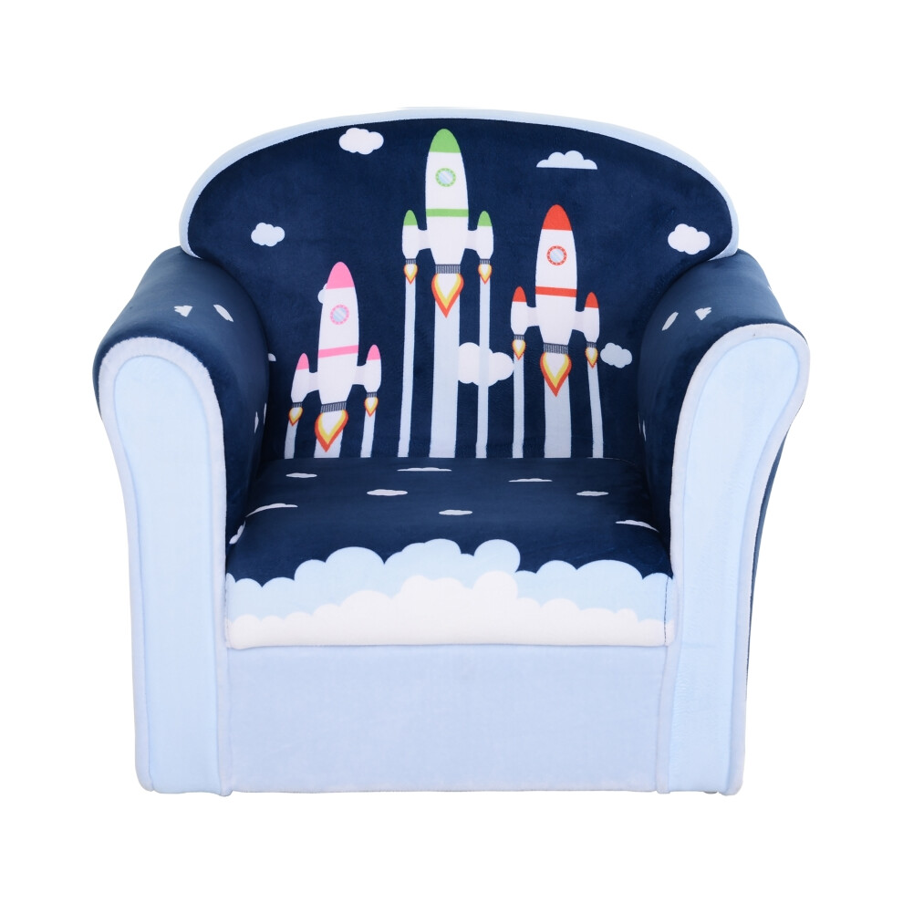 HOMCOM Children's Single Sofa Armchair Blue 50 x 39 x 44cm Suitable for Kids 18 Months and Up Durable & Lightweight-image-OPC-PMFRRHC-NEW