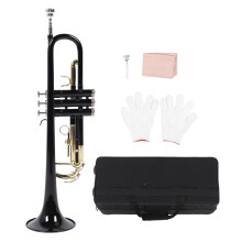 Trumpet Bb Brass Instrument Set for Beginners Band Black