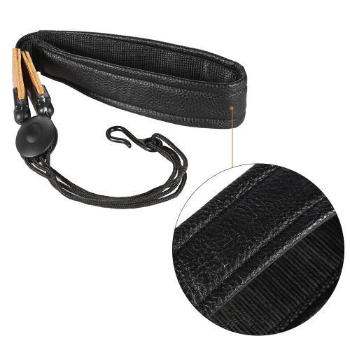 Adjustable Soft Leather Saxophone Neck Strap EVA Padded Metal Hook 2