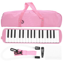 (Rose) IRIN 32 Key Melodica Wind Instrument Beginner Practice Bag Red