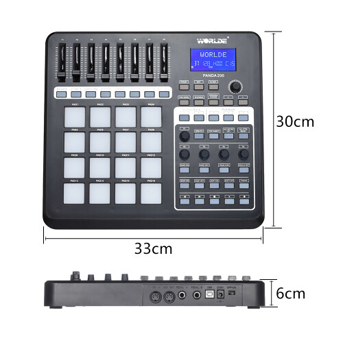 PANDA200 Portable USB MIDI Pad Controller 16 Drum Pads with USB Cable 1