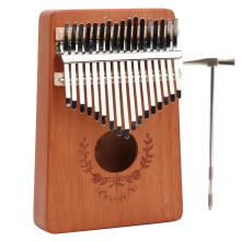 (Naturel) Kalimba Thumb Piano Mahogany 17 Key Portable LTK17S Coffee