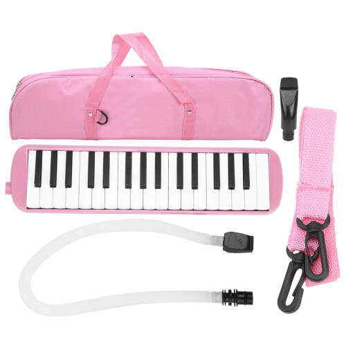 (Rose) IRIN 32 Key Melodica Wind Instrument Beginner Practice Bag Red 1