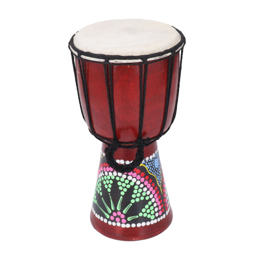 4 Inch Red Hand Painted Djembe Drum African Beginner 2