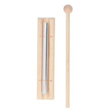 Meditation Chime Aluminum Beech Wood Hand Bell with Mallet