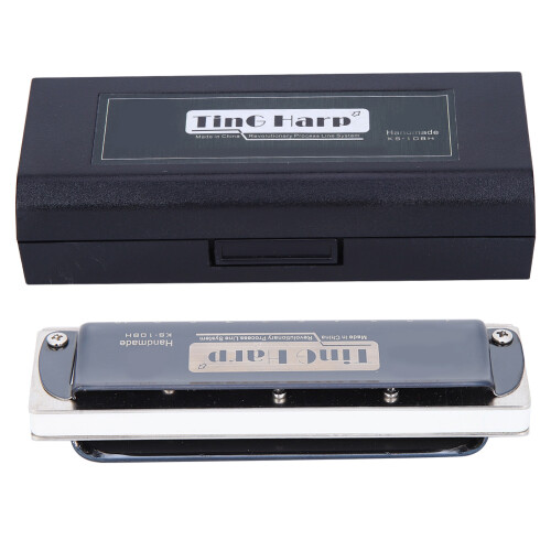 (White) Blues Harp Harmonica 10-Hole Eb Key White
