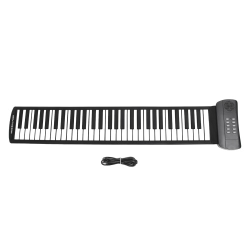 Roll Up Piano 61 Keys Portable Foldable USB Rechargeable Keyboard