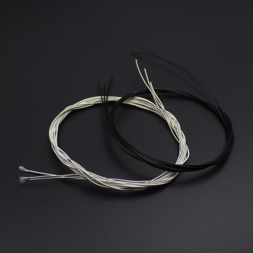 Black Nylon Core Silver-Plated Copper Guitar Strings .028-.043 6pcs 1