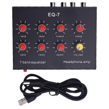 7 Band EQ 2 Channel Digital Equalizer 12dB Hi Low 3.5mm Plug DC 5-12V