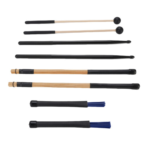Drum Sticks Mallets Brushes Set Slick Finish Comfortable Grip 2