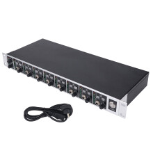 (EU Plug) 8 Channel Headphone Amplifier Splitter Studio Stage US Plug
