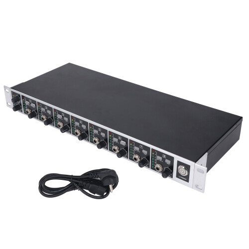 (EU Plug) 8 Channel Headphone Amplifier Splitter Studio Stage US Plug