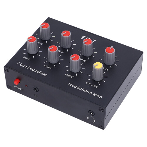 7 Band EQ 2 Channel Digital Equalizer 12dB Hi Low 3.5mm Plug DC 5-12V 2
