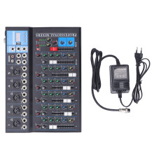 (EU Plug) 7 Channel Mixer USB Sound Board Mixing Console 100-240V EU Plug