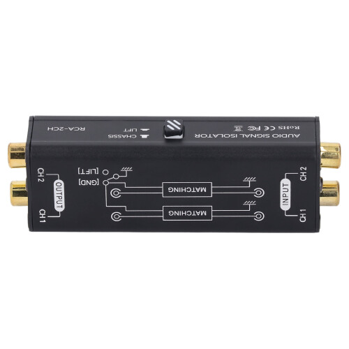 2 Channel Ground Loop Noise Isolator Hum Eliminator for Mic Mixer