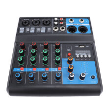 (UK Plug) 5 Channel DJ Mixer Multifunctional Reverb Delay 100-240V EU Plug