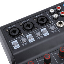 (US Plug) 5 Channel DJ Mixer Multifunctional Reverb Delay 100-240V EU Plug